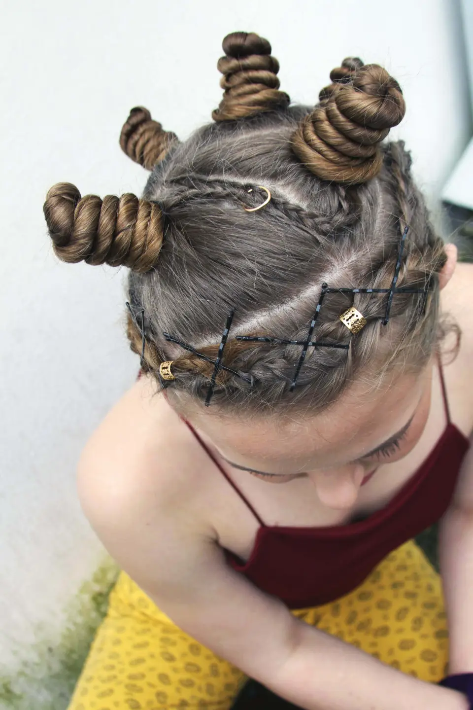 Recogido con trenzas